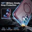 Hocase for Samsung Galaxy S25 Plus Case, with Ring Stand [Magnetic Wireless Charging Supported] [Military Grade Protection] Slim Shockproof Translucent Protective Phone Case - Wine Red