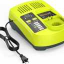 12V-18V USB Fast Charger 90W for Ryobi P117 Lithium-Ion/NiCad/NiMh Batteries, Dual Chemistry, Compatible with Ryobi 18V P102 P103 P105 P107 P108 P189 P197 P190 P191 PBP002