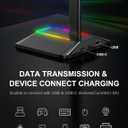 New bee RGB Headphone Stand with 1 USB-C Charging Port and 1 USB Charging Port, Desk Gaming Headset Stand with 7 Light Modes for All Earphone Accessories (Black)