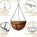 Hanging Baskets for Plants Outdoor(8 inch 4 Pack)- Coconut Coir Hanging Planters Outdoor, Metal Wire Baskets with Coco Liner, Hanging Pots for Plants Indoor, Flower Pots for Railings