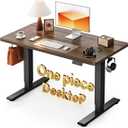CubiCubi 48 x 24 Inch Electric Standing Desk, Memory Height-Adjustable Sit Stand Desk, One-Piece Desktop, for Home Office, Dark Walnut
