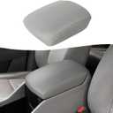 KBH Car Center Console Lid Cover Replacement for Honda Pilot 2009-2015, Vinyl Leather, Armrest Replace Covering, Anti-Scratch, Gray (Leather Part Only)