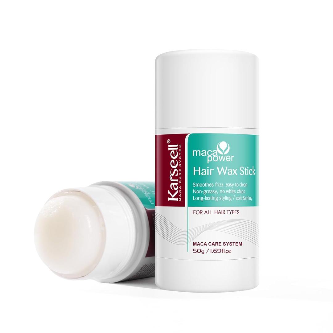 Karseell Hair Wax Stick, Hair-Styling Waxes, Long-Lasting Matte Finish for Hair Flyaway Control and Styling Pomade 50g