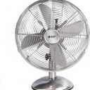BEYOND BREEZE 12 Inch Retro Oscillating Table Fan, All Metal Desk Fan with 3-Speed and 80 Wide Oscillation, Perfect for Home and Office