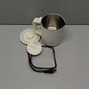 Stariver Portable Travel Kettle, 600ML Small Electric Kettle with Foldable Handle, Food Grade Stainless Steel Collapsible Water Boiler with Dual Modes, Compact Portable Kettle for RV, Camping, Beige