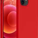 Miracase Compatible with iPhone 12 Case and iPhone 12 Pro Case, Liquid Silicone Gel Rubber Full Body Protection Shockproof Drop Protection Phone Case for iPhone 12/12 Pro 6.1 inch, Red