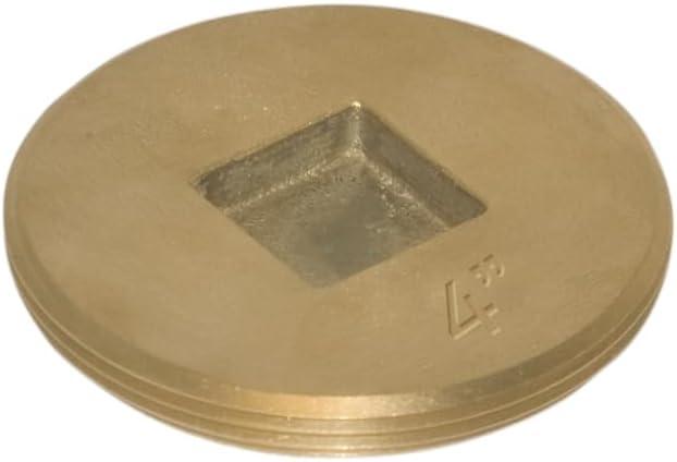 Eastman 4 Inch Cast Brass Cleanout Plug, Countersunk Design for Flush Fit, 42035