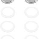 6 Pieces Moka Pot Replacement Cup Gasket with 2 Pcs Stainless Filter Silicone Moka Express Replacement Seals Funnel Kits Compatible Espresso Coffee Maker Parts(6cup)