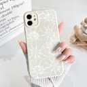 NITITOP Compatible with iPhone 11 Case Silicone Cute Flower Floral Sunflowers Pattern for Women Girl Trendy Slim Fit TPU Silicone Shockproof Full Camera Protection Cover - White