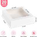 Kucoele 20 PCS Pie Boxes, 9 x 9 x 2.5 Inches Bakery Boxes with Window, Auto-Popup Cookie Boxes White Treat Boxes for Chocolate Strawberries, Pastries, Muffins, Donuts