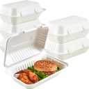 ECOLipak Clamshell Take Out Food Containers, 9 * 6 inch 75-Pack Disposable To Go Containers, To Go Boxes for Food Salad