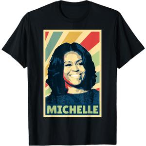 History And Politics Store Michelle Obama Vintage Colors Retro T-Shirt XL
