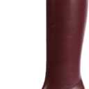 Modatope Knee High Boots for Women Square Toe Kitten Low Heel Tall Boots Faux Leather Fall Boots Side Zipper Long Boot (9, Burgundy Pu)