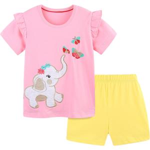 Toddler Girls Summer Outfit Cotton Flutter Sleeve Tank Top and Shorts Cute Clothing Set Size 2T 3 7Y (Pink)
