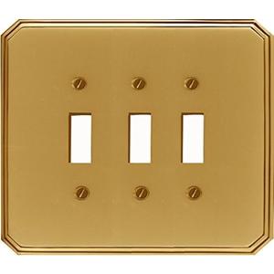 'Italia' Solid Cast Brass, Triple Toggle Wallplate, upgrade, refresh!
