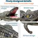HOHQB Inflatable Alligator Pool Toys Realistic Blow up Alligator Deco Animal Reptile Party Decoration Props and Gator Pool Floats Kids Jungle Party Decorations