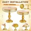 12 Inch Iron Round Cake Stand Dessert Holder for Wedding Birthday Baby Shower Anniversary (Gold)