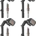 Ignition Coil Iridium Spark Plugs Set of 4pcs UF820 SILZKFR8D7S for Mercedes-Benz B250 C300 C350e CLA250 E300 GLA250 GLC300 GLC350e SLC300 CLA45 GLA45 AMG Metris INFINITI Q50 Q60 QX30 2.0L