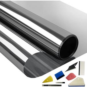 2PLY Premium Carbon 15% VLT Window Tint Film for Cars 20" X 100FT & 8 Pcs Installation Tools Kit,Heat & UV Block and Scratch Resistant,All Car Side & Rear Reusable Windows Tint