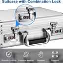 File Organizer Storage Box with Combination Lock and Handle, 14.2x9.4x4.5 Inch, Portable Locking Hard Briefcase for Paperwork Documents & Valuables, Security Box for Office Business Travel