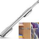 Creatyi 12.6" Stainless Steel Valet Rod Pull Out Valet Rods for Closet Heavy Duty Adjustable Rod,Clothing Hanging Drying Closet Storage Organizer for Bedroom Laundry Room Bathroom (Chrome)