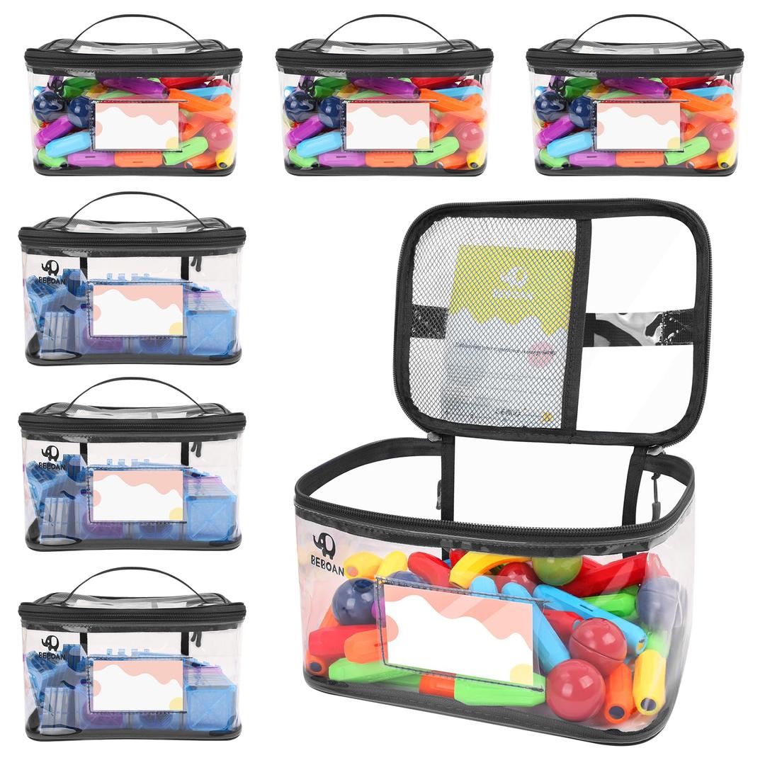 BEBOAN 6 pack Toy Storage Bags Black