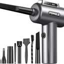 Compressed Air Duster, New Ultra-Powerful Electric Air Duster with LED Light, 3-Speed Adjustable, Rechargeable Cordless Mini Blower for Computer, Keyboard, Car, PS5, Outdoor & Home Cleaning