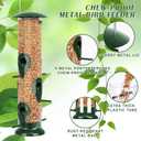 FEED GARDEN Metal Bird Feeder - 6 Port Tube Feeder for Outdoors, Heavy Duty Squirrel Proof with Metal Lid, Easy Fill & Clean, Weather Resistant, 13 Inch