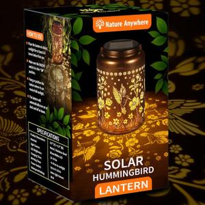 Solar Lanterns Outdoor Waterproof | Hummingbird Solar Lantern for Garden, Hanging Solar Light Decorative, Solar Hummingbird Lights, Garden Lantern Decor Gift