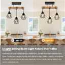 3-Lights Farmhouse Dining Room Pendant Light Fixtures Over Table, Rustic Solid Wood Kitchen Island Lighting Hanging with Metal Shades, Modern Black Ceiling Pendant Lamp for Living Room Hallway