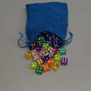 JoyCat 16mm 6 Sided Dice Set Standard Game Dice Kids for Board Games Dice Games Math Dice for Classroom with Storage Bucket (100, Opaque)