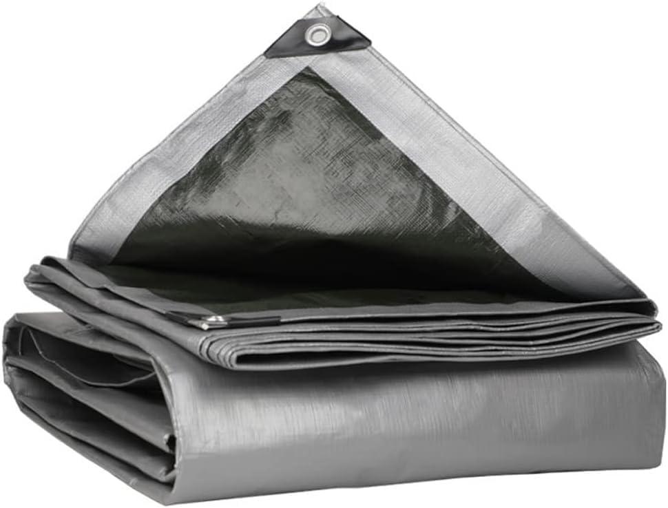 20'x30' Ft Heavy Duty Tarp, 12 Mil Thick, Waterproof, Tear & Fade Resistant, High Durability, UV Treated, Grommets Every 34 Inches. (Silver/Black - Reversible)