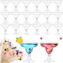 Baderke 90 Pcs Plastic Martini Glasses and Pearl Cocktail Picks Kit 40 Pcs 5 oz Disposable Martini Glasses Clear Dessert Cups 50 Pcs Cocktail Toothpicks for Champagne Weddings Party