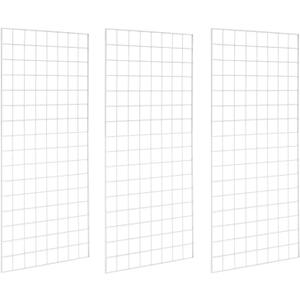 Grid Wall Commercial Grade Gridwall Panels  Heavy Duty Grid Panel for Any Retail Display Wall Grid 2' Width x 4' Height, White (Pack of 3)