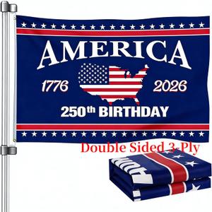 250 Anniversary USA Flag - 3x5 Ft Double Sided 3 Layers Patriotic Flags - 4th of July Decorations Independence Day American 250th Anniversary Flag for Indoor Outdoor Decoration