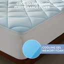 SureFit Cooling Memory Foam Mattress Topper Queen Size,Gel-Infused Cooling Foam for Pressure Relief,Breathable Ventilated Design, Fits Mattresses 8-20 Deep, Medium Plush, Cooling for Hot Sleepers