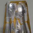 Silverware Set Limited Edition  30 Piece Family Dinnerware Set  Flatware Set for 6  Silver Tableware Set w/Gold Accents  Spoons, Knives, Teaspoons, Forks, Salad Forks