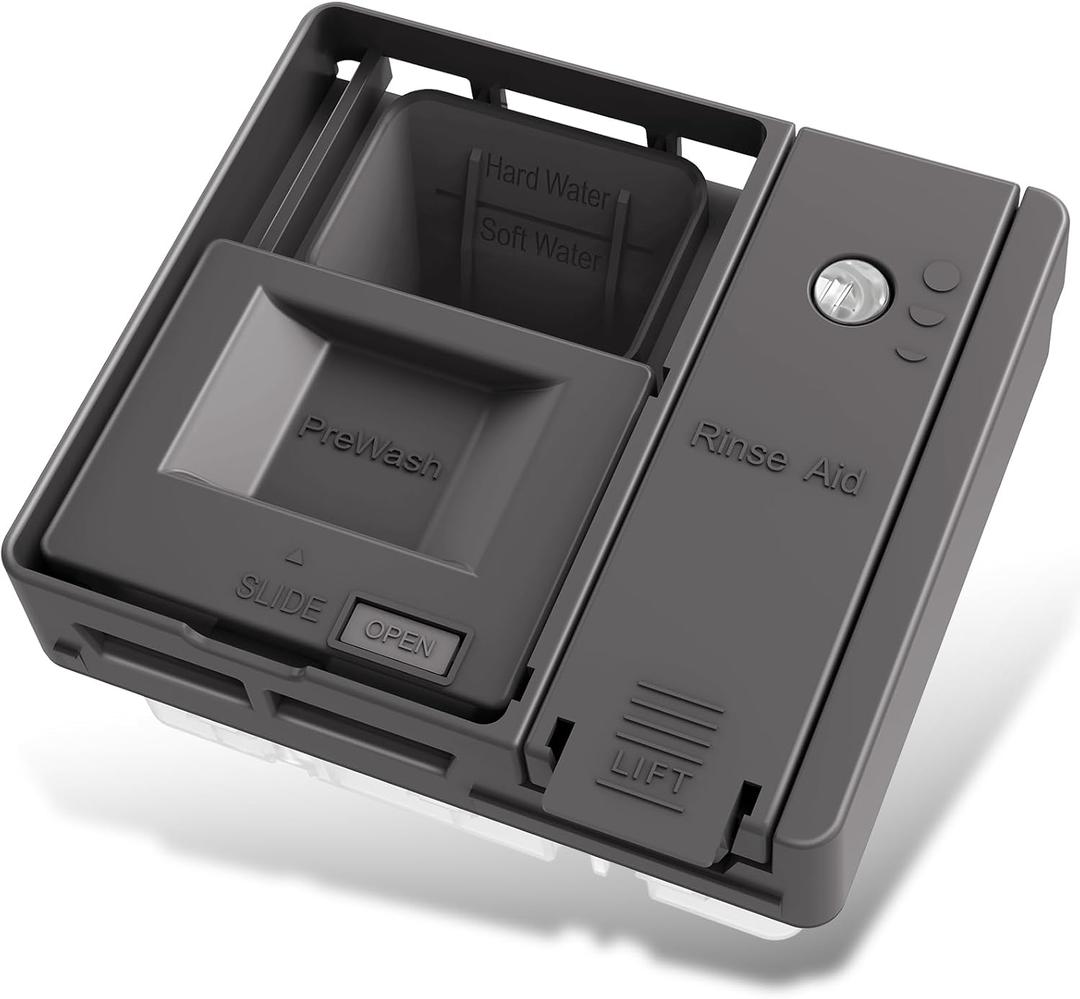 UPGRADED W10861000 W10620296 WDT730PAHZ0 KDTE104ESS4 WDT970SAHZ0 WDT750SAHZ0 Dishwasher Detergent Dispenser Compatible With Whirlpool Maytag Kitchenaid Dishwasher Soap Dispenser Replacement Parts