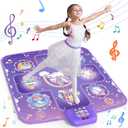GirlsHome Dance Mat  Unicorn Toys for Girls Electronic Dance Pad with 5 Game Modes, BuiltIn Music, Touch Sensitive Light Up LED Kids Musical Mat, Christmas & Birthday Gift for Toddler Girls 312