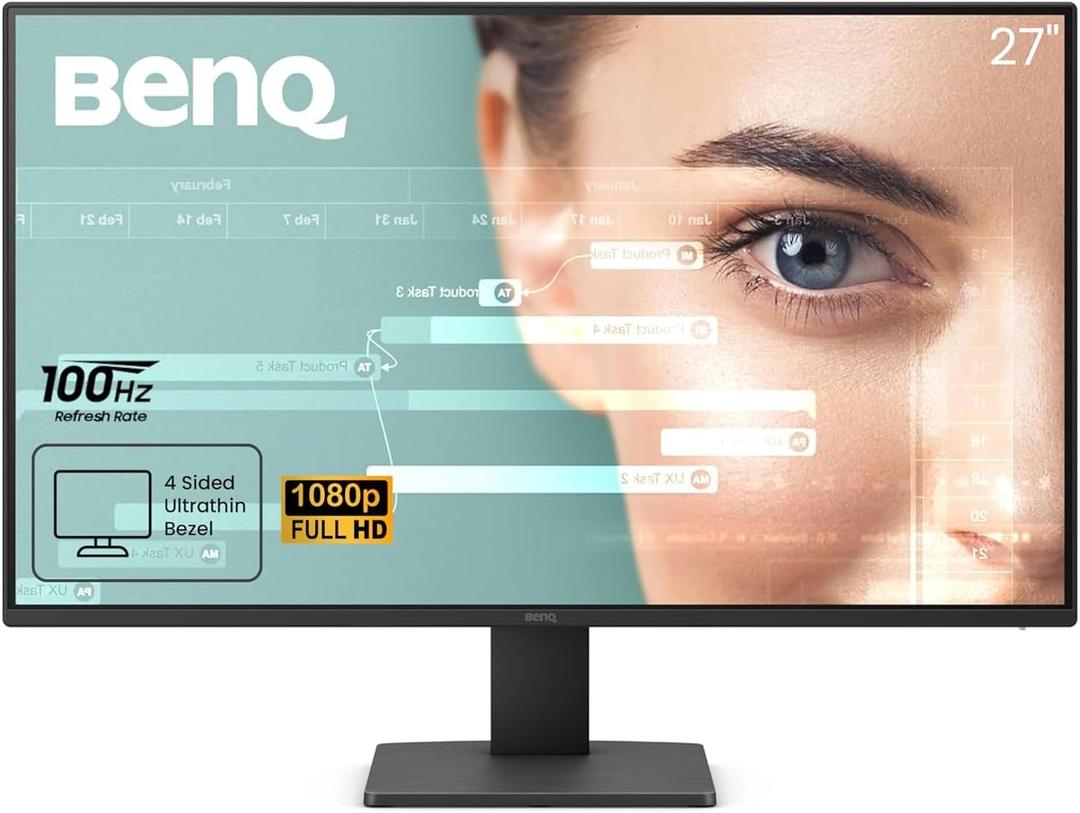 BenQ GW2791 27 1080p FHD 100Hz IPS Eye-Care Monitor, HDMI, DisplayPort, 1080x1920, Ultra Slim Bezel, TUV-Certified, Flicker-Free, Low Blue Light Plus, Eye-CareU