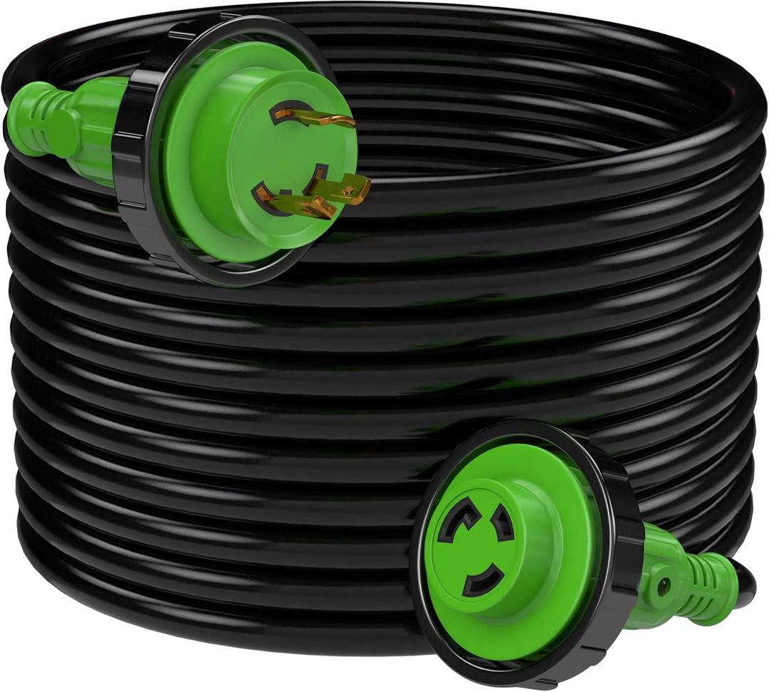RVMATE Marine Shore Power Cord 50FT, 30A 125V Marine Shore Boat Extension Cord, Stow,10AWG/3C