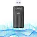 NEWFAST WiFi 6 Adapter for Desktop PC NF-U351, AX3000 USB 3.0 WiFi Adapter for PC, Dual Band Wireless Network Adapter, MU-MIMO, OFDMA, WPA3, Supports Windows 11/10, Portable Design (Black)