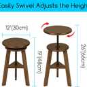 MEEDEN Walnut Drafting Stool with Solid Beech Wood, Height Adjustable Artist Studio Stool, Bar Stool, Office & Kitchen Stool, Perfect for Studio, Home Use, Bars, 26 inches x 12.6 inches x 11.8 inches