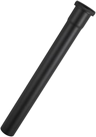 Brass Slip Joint Extension Tube 1-1/4” OD x 12” with Nut and Rubber Washer, P Trap Extension Tube, Sink Drain Tailpiece Tube Extension, Matte Black