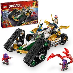 LEGO NINJAGO Ninja Team Combo Vehicle, 4 in 1 Ninja Playset for Kids with Glider, Off-Road Racer and 2 Motorcycle Toys, Birthday Gift for Boys and Girls, Ninja Toy with 6 Minifigures, 71820