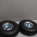 AR-PRO (2 Pack) 4.10/3.50-4 Tire and Wheel, Replacement Pneumatic Tires 10-Inch Wheel with 5/8" Bearings and 2.2" Offset Hub, Compatible with Hand Truck, Wheelbarrow, Wagon, Gorilla Carts