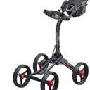 Bag Boy Quad XL Golf Push Cart, Black/Red