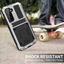 JGY Samsung S23 Metal Case with Kickstand Built-in Screen Protector Camera Glass Sturdy Military Aluminium Armor Durable Full Body Heavy Duty Shockproof Drop Tested Case for S23 (Silver)