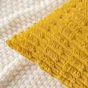 MIULEE Pack of 2 Corduroy Decorative Throw Pillow Covers 18x18 Inch Soft Boho Striped Pillow Covers Modern Farmhouse Home Decor for Summer Sofa Living Room Couch Bed Mustard Yellow