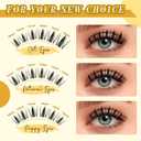 Lash Clusters Kit Invisible Band 10-18mm Manga Lash Clusters D Curl Clusters Eyelash Extensions Fairy Wispy Eye Lashes Kit With Bond & Seal, Glue Remover, Tweezers (LF06 Lashes Set)